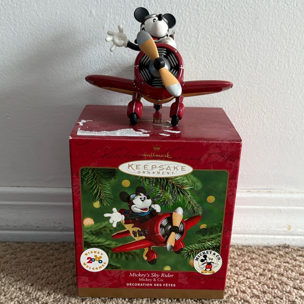 Hallmark Keepsake Mickey Mouse Red Airplane ornament